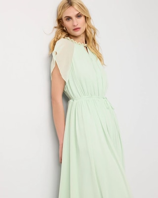 Chain + Keyhole Detail Midi Dress | White House Black Market